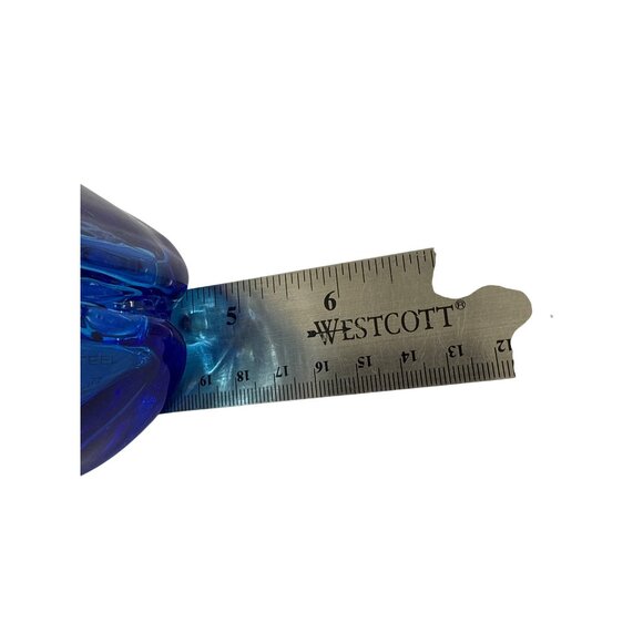 Blenko Blue Glass Vase #932 Azure 1993 With Ruffled Design - Picture 7 of 7